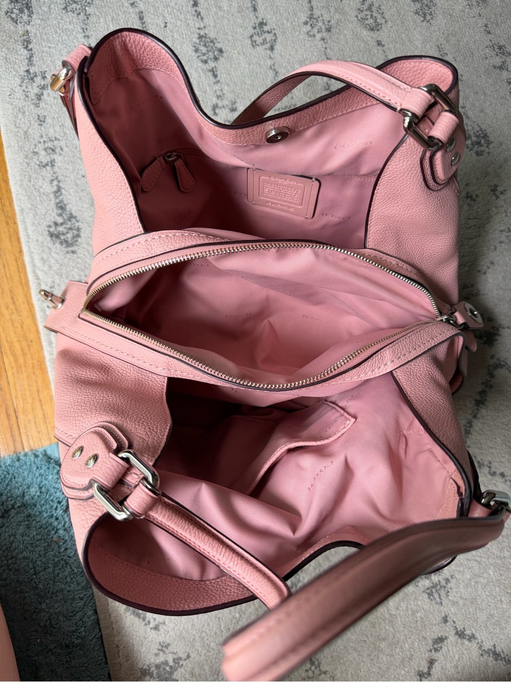 Coach Pink Leather Shoulder Bag - Picture 7 of 8